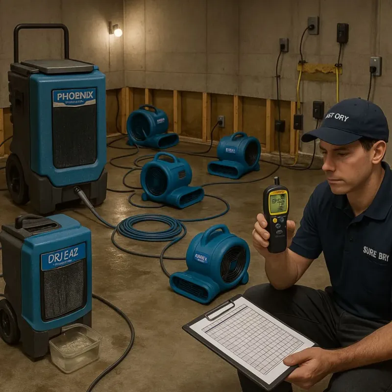 Structural Drying and Dehumidification process in Guin, AL